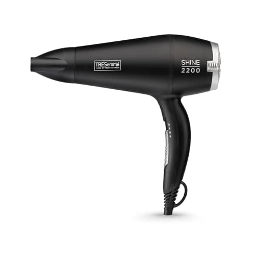 Image of TRESemme Smooth & Shine Hair Dryer - Powerful 2200W Blow Dryer, Anti-Frizz Technology, Lightweight Fast Drying, 3 Temperature Settings, Black, 5542DU