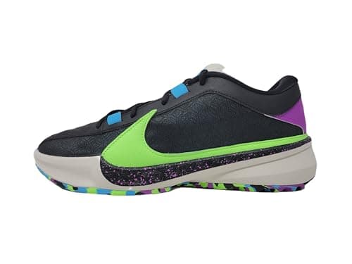 Image of Nike Men's Zoom Freak 5 Basketball Shoes, Black/Purple/Neon, 8.5 UK