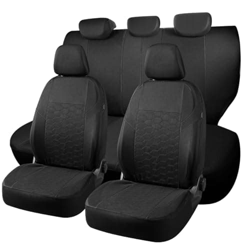 Image of Chifeng Full Set Universal Car Seat Covers for VW Amarok Bora golf (2005-2014) golf plus golf SV Jetta Passat (2005-2014) Polo Tiguan – Front and Rear Split Bench (Black)