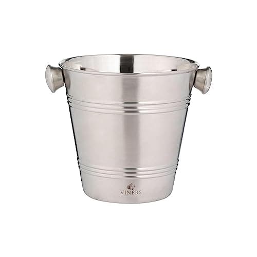 Image of Viners Barware Silver Stainless Steel Single Wall Ice Bucket, 1 Litre
