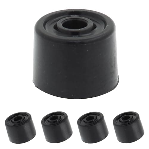 Image of Lifeswonderful - 4pcs Silicone Rubber Door Stops or Screw-On Feet, Buffers, Stoppers - 35mm Diameter - Black