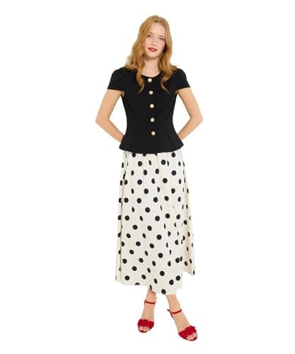 Image of Joe Browns Women's Two in One Polka Dot Skirt Dress, Regular, Black, UK 12