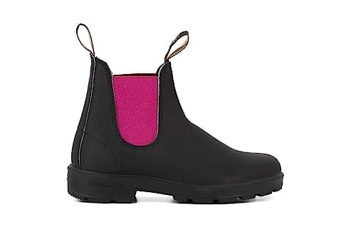 Image of Blundstone 2208 Ladies Classic Chelsea Black Fuschia Leather Ankle Pull On Boot