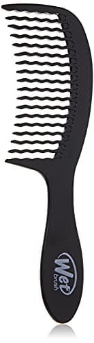 Image of WetBrush Detangling Easy Glide Comb, Wave Tooth Design with Large Surface Area to Glide Through Tangles, Wet Brush Comb is Gentle on Hair, For All Hair Types, Black