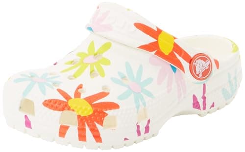 Image of Crocs Unisex Kids Clog,Classic Crafted Daisy Clog T,Chalk,7 UK Child