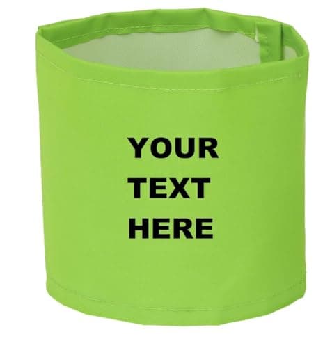 Image of Personalisable Lime Green Armband with Choice of Your Text 18" x 4"