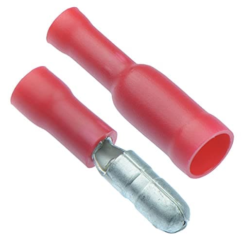 Image of 50 x PAIRS 4mm Red Male Female Bullet Insulated Crimp Terminal Connectors (Pack of 100)
