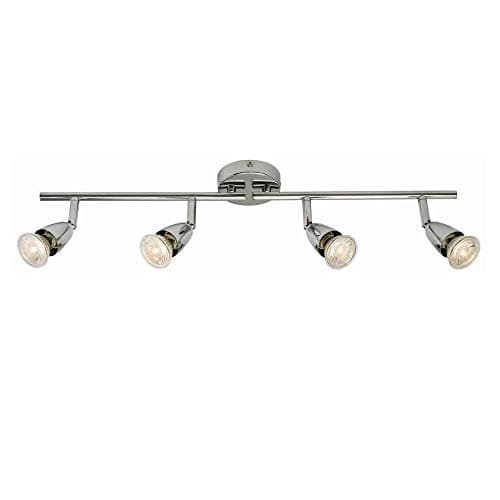 Image of Saxby Ceiling 4 Light Spotbar Fitting - 2 Individualy Adjustable Bars with 2 Fully Adjustable Spotlights Each Chrome Plated LED Compatible Dimmable