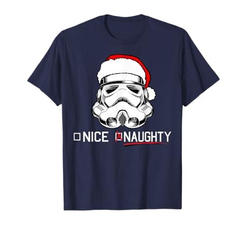 Image of Star Wars Stormtrooper Nice Or Naughty Christmas T-Shirt T-Shirt