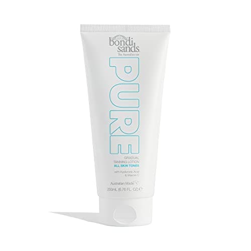 Image of Bondi Sands PURE Gradual Tanning Lotion | Hydrating Formula Builds a Natural Golden Tan, Enriched with Cocoa & Shea Butter, Hyaluronic Acid, & Vitamins C + E, Vegan + Cruelty Free | 200 mL/6.76 Oz