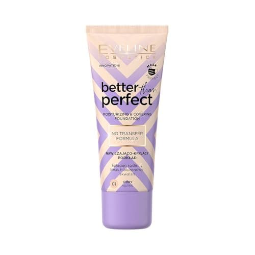 Image of Eveline Cosmetics Better Than Perfect Foundation - Lightweight, Hydrating & Radiant Finish with Hyaluronic Acid & Plant Collagen, 12-Hour Wear, Vegan