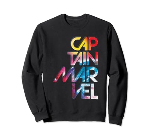 Image of Captain Marvel Galactic Text Sweatshirt