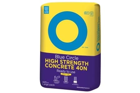 Image of 10 x 20kg Blue Circle High Strength Concrete Cement 40n Ready to use in Weatherproof Packaging