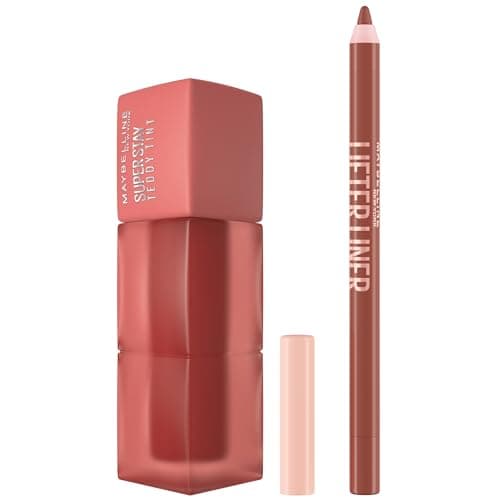 Image of Maybelline New York Teddy Tint & Lifter Liner Combo, Up To 12 Hour Blurred Matte & Liner with Hyaluronic Acid (Shades: Skinnydip & Player)
