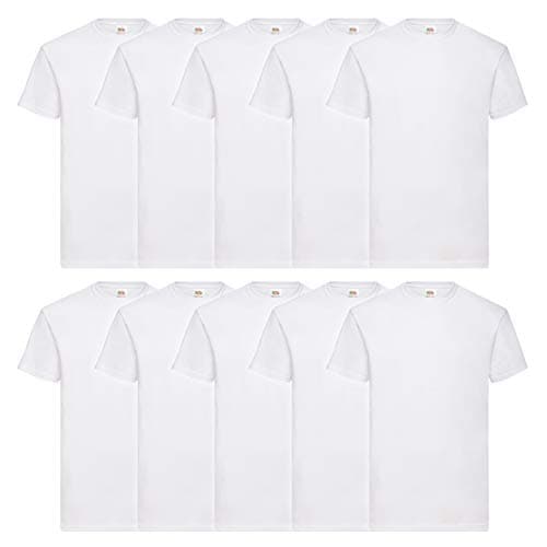 Image of FRUIT OF THE LOOM Boy's Kids 10 Pack T-shirt T Shirt, White, 3-4 Years UK