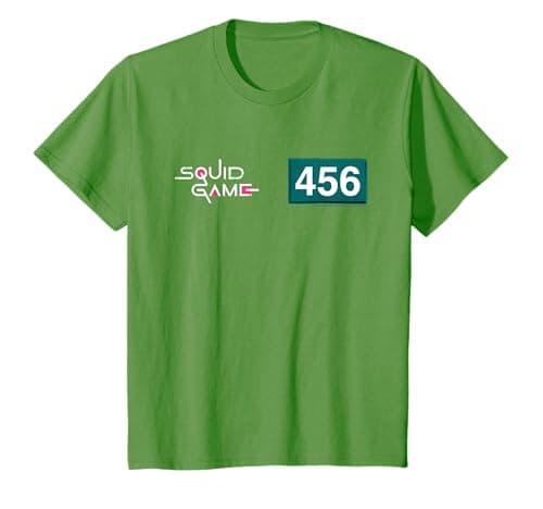 Image of Youth Squid Game Player 456 Number And Logo Kids T-Shirt