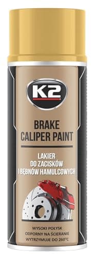 Image of K2 Pro GOLD GLOSS BRAKE CALIPER PAINT Protective Heat Resistant 260°C Spray 400ml