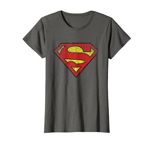 Image of Superman Faded Logo T-Shirt, Women, Asphalt Grey, XX-Large