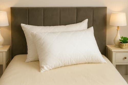 Image of ARLINENS Pillows 2 Pack Hotel Quality Extra Soft Filling Hollow Fiber Filled Quilted Pillows-Bounce Back Bed Pillows- For Side, Stomach And Back Sleeper Anti Allergy Pillow Standard Size 74cm x 48cm