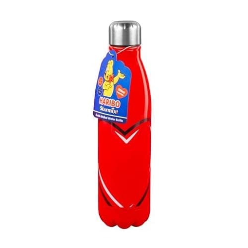 Image of Haribo Heart Sweet Water Bottle. 500ml Capacity, Metal Double Walled Drinks Bottle. Officially Licensed Haribo Merchandise. Hot or Cold Drinks Bottle.