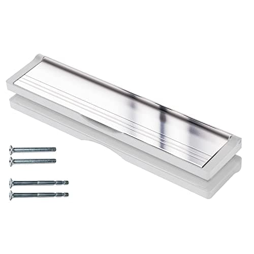 Image of Keypak 12" (30.6cm) Sleeved Letter Box - For 40-80mm Door Thickness, Anti-Snap Flap, Internal Draught Excluder, Adjustable Letterbox for UPVC Composite Wood Doors (Silver/Polished Silver)