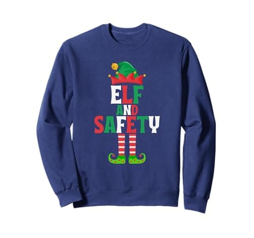 Image of The Elf's Wardrobe - Elf and Safety Family Group Christmas Sweatshirt - Black, Small