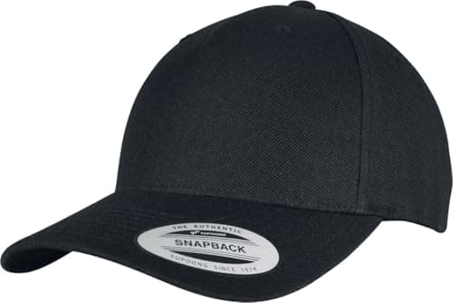 Image of Flexfit Unisex YP Classics 5-Panel Premium Curved Visor Snapback Cap Baseballkappe, Black, one Size