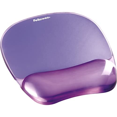 Image of Fellowes Mouse Mat Wrist Support - Crystals Gel Mouse Pad with Non Slip Rubber Base - Ergonomic Mouse Mat for Computer, Laptop, Home Office Use - Compatible with Laser and Optical Mice - Purple