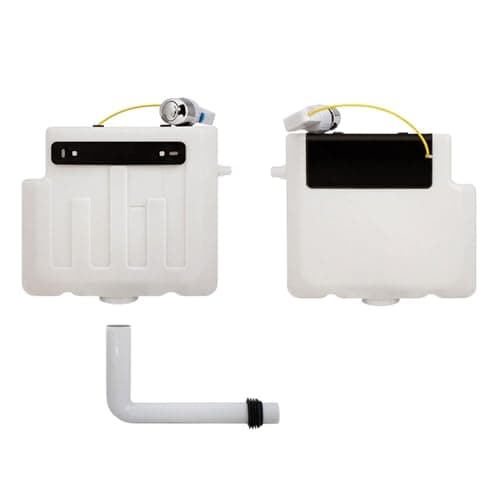 Image of VeeBath TST100 Ideal Dual Flush Back to Wall Cable Concealed Cistern Button - 3/6 Litre, White/Black