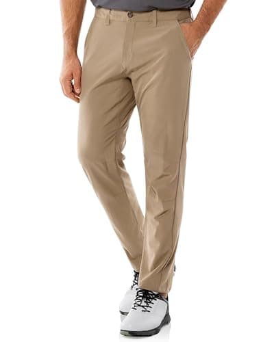 Image of 33,000ft Men's Golf Trousers Lightweight Golf Pants Stretch Quick Dry Breathable Work Causual Pants for Golfing with Pockets Light Khaki 38W*32L