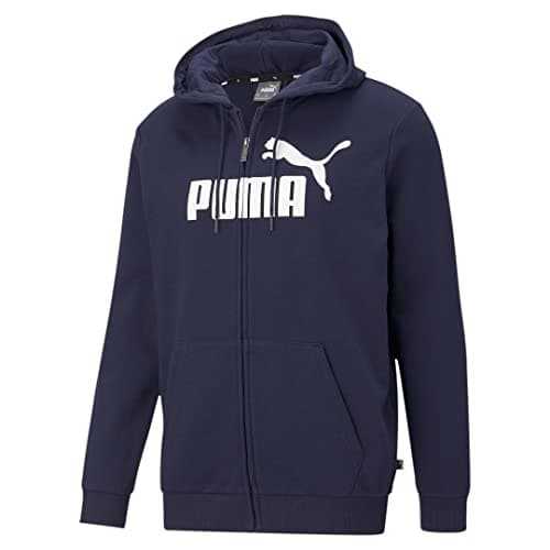 Image of PUMA Men's Essentials Big Logo Full Zip Hoodie, Peacoat, L