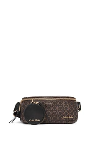 Image of Calvin Klein Women's Millie Novelty Belt Bag, Brown/Khaki/Black, One Size