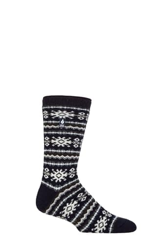 Image of HEAT HOLDERS SOCKSHOP Mens Socks - Nordic Soul Warming Warm Cosy Thermal Socks 1 Pair Size 6-11 Nordic Navy