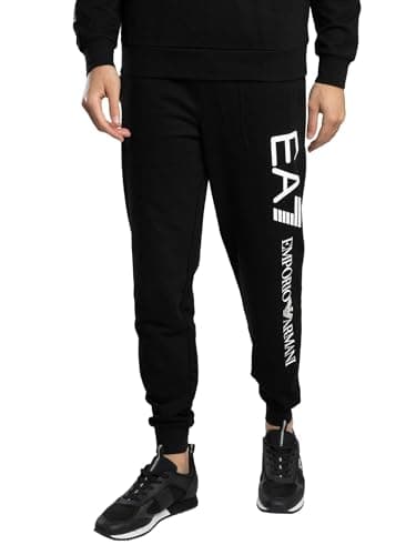 Image of Emporio Armani EA7 Logo Series Men's Cotton Joggers, Black, XXL