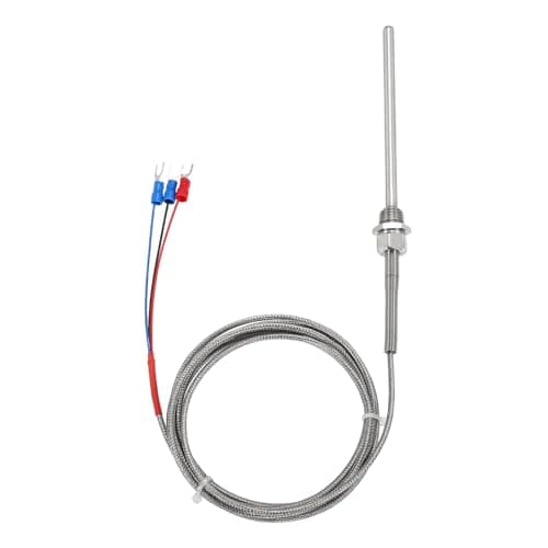 Image of sourcing map PT100 RTD Thermocouple Stainless Steel NPT1/4 Temperature Sensor Probe -50 to 500C 6.6ft 6x100mm