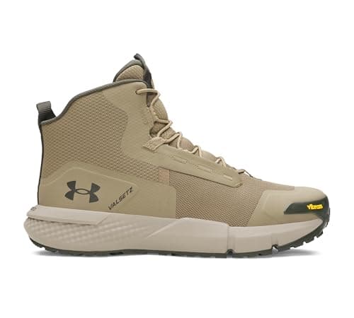 Image of Under Armour Men's Charged Valsetz Mid, Lightweight Men's Boots with Pull Loops for Easy On-Off, Outdoor Boots with Shock-Absorbing Footbeds,Bayou / Timberwolf Taupe / Baroque Green,8.5