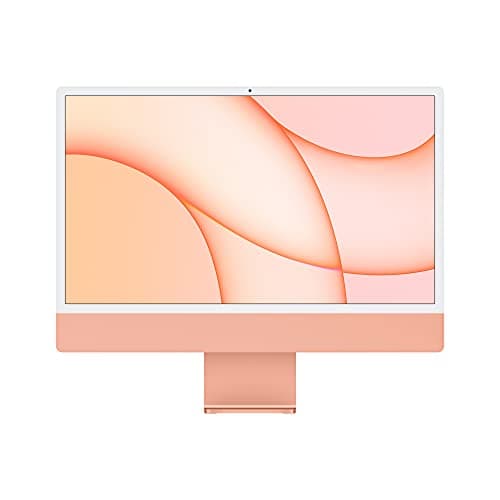 Image of 2021 Apple iMac with Apple M1 chip with 8-core CPU (24-inch, 16GB RAM, 512GB SSD) (QWERTY English) Orange (Renewed)
