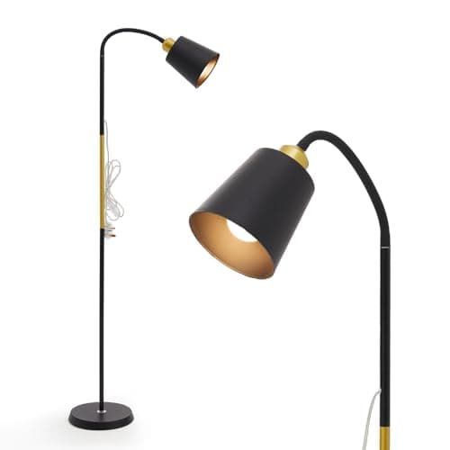Image of INMOZATA Floor Lamp, Retro Arch Standing Lamp, Adjustable Head Reading Floor Lamps for Living Room, Bedroom, Office, E27 Socket