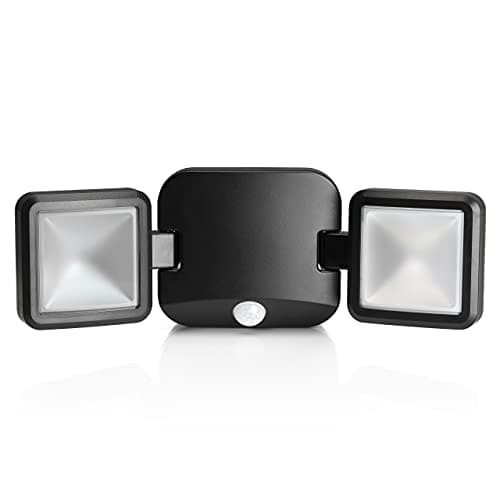 Image of Auraglow Outdoor Wireless Battery Operated LED Motion Activated PIR Sensor Spotlight Twin Security Light