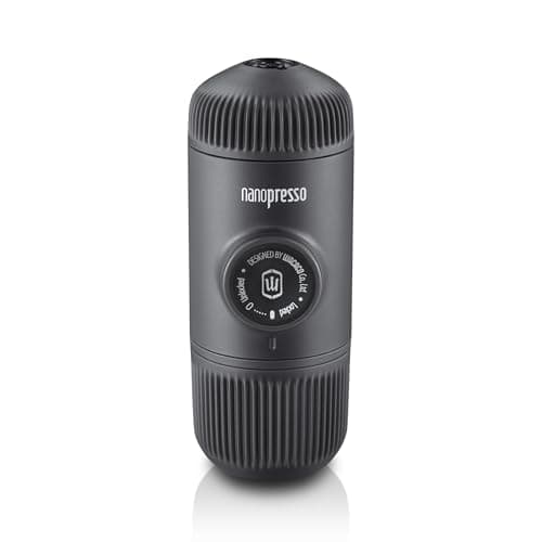 Image of WACACO Nanopresso Portable Espresso Machine, Evolution of the Minipresso, Maximum Pressure 18 Bar, Travel Coffee Maker, No Need for Battery, Manual Operated, Grey