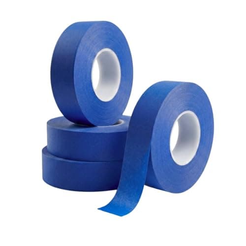 Image of Teepull 4 Rolls Blue Masking Tape, 24mm x 50m for Painting, Painters & Decoraters Tape, Medium-High Adhesion, UV-Resistant for painting walls, Renovations, DIY Crafts, Packaging, Indoor Work & More.