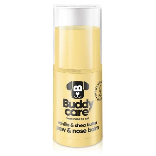 Image of Buddycare Dog Paw & Nose Balm - Vanilla & Shea Butter Protects & Repairs Dry, Cracked & Chapped Skin | Vegan & Cruelty-Free, Moisturises & Nourishes | Pocket Sized Grooming Accessory