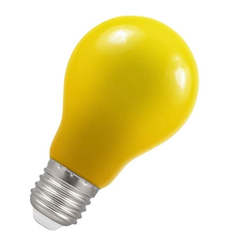 Image of Crompton Lamps LED GLS 1.5W ES-E27 IP65 (15W Equivalent) Yellow 95lm ES Screw E27 Outdoor Festoon Coloured External Light Bulb
