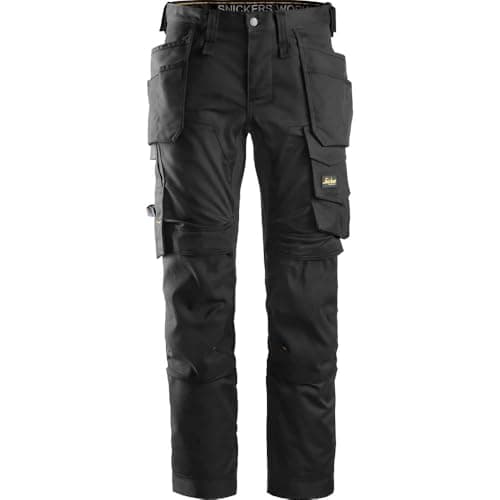 Image of Snickers 6241 AllroundWork Slim Fit Trousers Holster Pockets Black 36" 30"