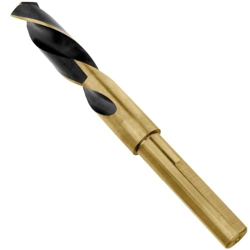 Image of vibedor 5/8" Diameter High Speed Steel Drill Bits M35 Cobalt Gold and Black Twist Drill Bit with 1/2" Reduced Shank for Stainless Steel, Metal, Wood