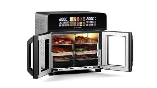 Image of Ometa Lumi Dual Air Fryer & Oven with Rotisserie, 10-in-1 Cooking Methods, Oil Free Cooking, Non-Stick, Removeable Divider, Accessories