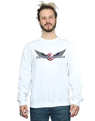Image of Marvel Men's Falcon And The Winter Soldier Captain America Logo Sweatshirt White Large
