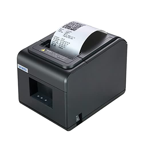 Image of vretti Thermal Receipt Printer, 3'1/8 80mm Direct Thermal Printer with USB Serial Lan Port - Kitchen POS Printer ESC/POS Command Support Cash Drawer