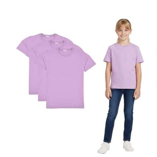 Image of A2Z 4 Kids Boys Girls T Shirts Plain Summer Tank Top & Tees - T Shirt PL Lilac 3 Pack 9-10
