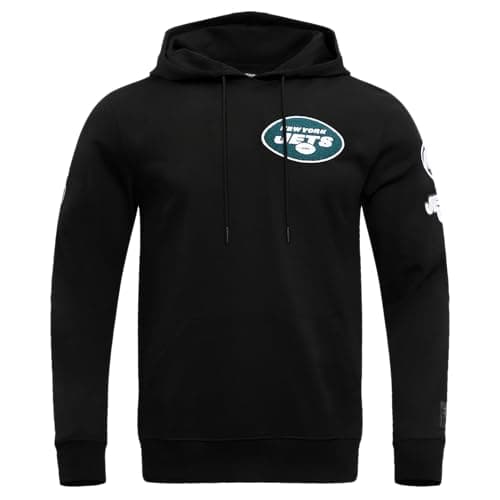 Image of Pro Standard Mens NFL New York Jets Classic Chenille Pull Over Hoodie Black L